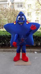 Hallowee blue star Mascot Costume Top Quality Cartoon Anime theme character Carnival Adult Unisex Dress Christmas Birthday Party Outdoor Outfit