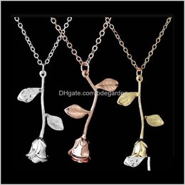 Pendant Necklaces & Pendants Gold Color Personalized Custom Charm Necklace Final Rose Flower Movie Jewelry Xlhe1