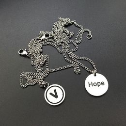 Pendant Necklaces Necklace Men Round Hope Nameplate Stainless Steel Hip Hop Letter Statement Jewellery For Neck Wholesale