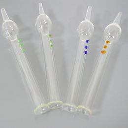 Glass Filter Tips Mouthpiece Stick Nail 6inch 6.9inch length Colorful Tips Tester Straw Tube for Dry Herbs Tobacco Hand Pipes Smoking Accessories