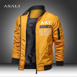 Autumn Winter Jackets and Coats Solid Military Parkas Men Windbreaker Pilot Coat Army Men's Bomber Cargo Flight 211217