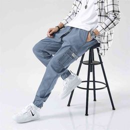 Plus Size Jeans Men Streetwear Joggers Baggy Cargo Pants Men Ankle-length Denim Trousers 210331