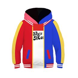 New DC cartoon little ugly 3D printing hooded animation Cosplay children's sweater jacket