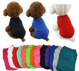 Pet T Shirts Solid Dog Apparel Fashion Top Vest Cotton Puppy Small