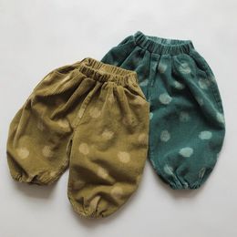 Baby Boys Girls Dot Loose Corduroy Pants Spring Autumn Children's Clothing Casual Pant Children 210429