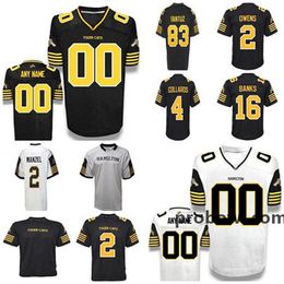 2018 Custom Men/women/Youth Canada Jersey New Hamilton Tiger Cats Jerseys 2 Johnny Manziel White Black Full Embroidered Jerseys