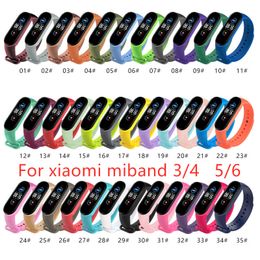 35colors Strap For Xiaomi Mi Band 6 5 4 3 Nfc Silicone Wristband Bracelet Replacement For Xiaomi Band 6 MiBand 5 4 3 Wrist Color TPU Strap