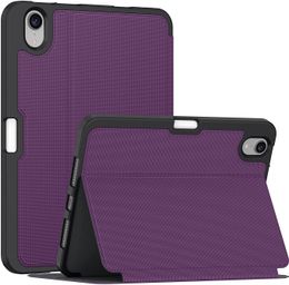 Case for New iPad Mini 6th Generation 2021 with Pencil Holder, Slim Premium Shockproof Folio Stand Cover [2nd Gen Apple Pencil Charging + Auto Wake/Sleep] (Purple)