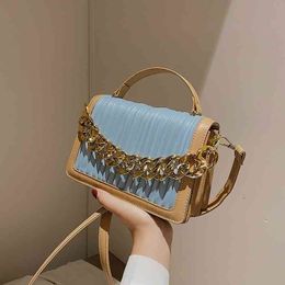 Contrast Color Thick Women Bags 2021 Wholale Square Top Grade Trendy Luxury Ladi Bag6SEE