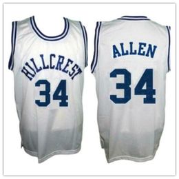 Hillcrest #34 Ray Allen bule white Basketball Jersey Stitched Custom Any Number Name jerseys