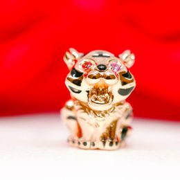 Authentic Pandora 925 Sterling Silver Charm Tiger fit Europe style beads for bracelet making jewelry 780067C01