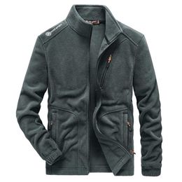 Autumn And Winter Men Polar Fleece Sports Jacket Thick Casual Warm High Quality Large Size Coat 211214