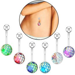 Belly Button Ring Creative Fish Scale Navel Piercing Jewellery