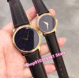 Couple Watch Top Brand zircon Quartz Wristwatch For Women men stainless steel Star Dial Casual Glass Leather Belt clock