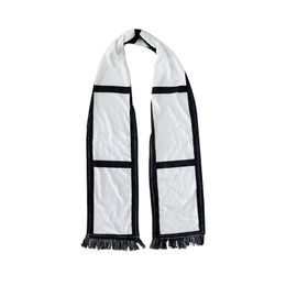 DIY Sublimation Scarf with Fringe Christmas Textile Towel White Blanks Scarves 7*65 inch Flannel DIY Xmas for Adult Valentine Gifts Custom Patterns Wholesale