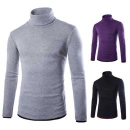 New Men 'S Fashion Boutique Joining Thin Leisure Turtleneck Knitting A Sweater /Male Slim Casual Sweater Pullovers Y0907