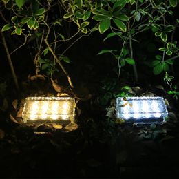 4x8 inch Solar Paver Lights LED Brick Light Waterproof Solar Underground Inground Lighting Solar Pathway Walkway Lights