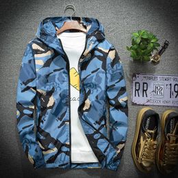 Size 6XL 5XL 7XL Spring Autumn Young Men Windbreaker Hooded Jacket Slim Thin Clothing Top Quality Waterproof Plus Size 211013