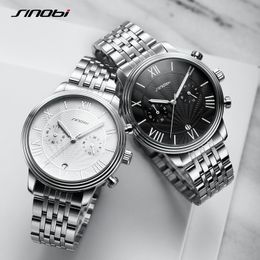 Sinobi Top 2020 Stainless Steel Men Watch Wristwatch Luminous Pointer Watch Luxury Brand Male Sports Geneva Quartz Watches Reloj Q0524