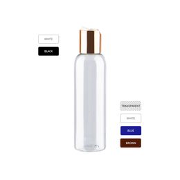 150ml Empty Round Colored Liquid Soap Cosmetic Bottle Plastic Containers With Gold Aluminum Disc Cap Bottle