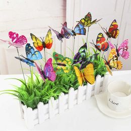 -25 pcs / lote vasos de flores decoração borboletas jardim jardim plantador colorido lunático borboleta stakes decoração ao ar livre q0811