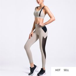 Melody Women's Tracksuits Yoga Set Summer Clothes Mesh Leggings Breathable Crop Top For Fitness Gym Clothing