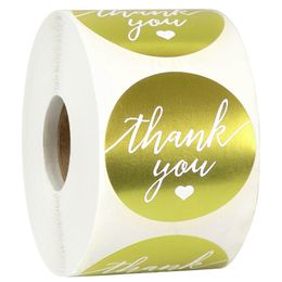 500pcs Roll 1.5inch Thank You Adhesive Stickers Label Gift Box Wedding Business Baking Envelope Package Decoration