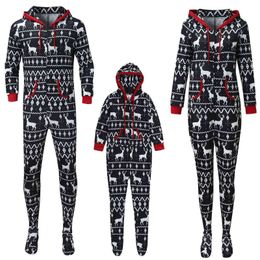 Christmas Family Matching Outfits Onesie Pyjamas 2022 Dear Adult Kid Home Clothes New Year Lucky Deer Sleepwear Baby Romper L3 H1014