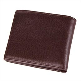 Wallets Bisi Goro Men Wallet Casual Short Genuine Leather Fashion Simple Holder Zipper Interlayer
