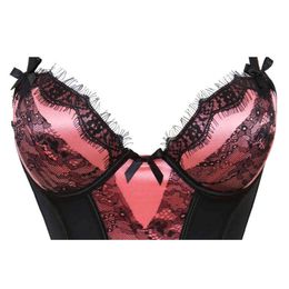 NXY sexy set Woman Corset Sexy Gothic s Lace Overlay Top Lingerie Overbust Bustier Burlesque Vintage Style Fashion Korsett 1130