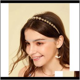 Headbands Jewellery Drop Delivery 2021 Style Temperament Hairband Female Ins Fashion Pearl Headband Halloween Golden Hairpin Hair Accessories K