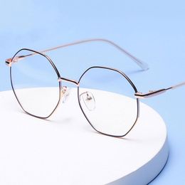 Fashion Sunglasses Frames Fashional Full Rim Metal Frame Glasses For Man And Woman Anti-Blue Light Lneses With Spring Hinges Optical Spectac