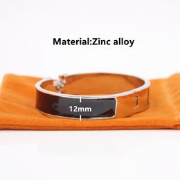 Luxury Designer Bracelets Jewelry Women Zinc Alloy Cuff Enamel Charm Letter Bracelet 14 Color Optional With Dust bag