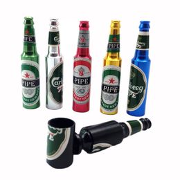 Smoking Pipes Creativity Metal 67mm Small Beer Bottle Small Aluminium Philtre Mini Smoke Pipe Set