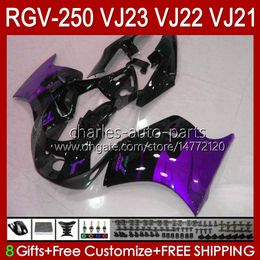 Body Kit For SUZUKI RGVT RGV 250 CC purple flames RGV250 SAPC VJ23 Cowling RGV-250CC RVG250 250CC 97 98 Bodywork 107HC.172 RGVT-250 VJ 23 RGV-250 Panel 1997 1998 Fairings