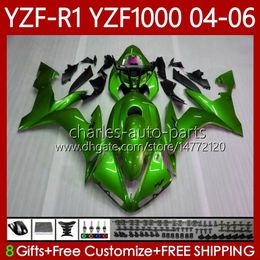 Fairings Kit For YAMAHA YZF-R1 YZF R 1 1000 CC YZF1000 YZFR1 04 05 06 Bodywork 89No.71 YZF R1 1000CC 2004 2005 2006 YZF-1000 2004-2006 OEM Motorcycle Pearl green Body