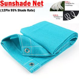 Shade Light-Blue HDPE Sun Net Outdoor Swimming Pool Sail Garden Plant Shelter Nets Balcony Safety Privacy Netting