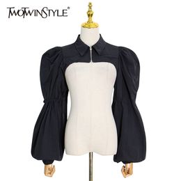 Minimalist Black Short Jacket For Women Stand Collar Long Sleeve Casual Streetwear Jackets Female Fashion Style 210524