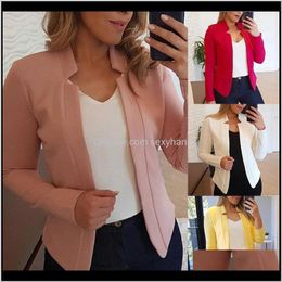 Suits & Womens Clothing Apparel Drop Delivery 2021 Brand Women Fashion Spring Business Formal Blazers Lady Office Casual Suit Solid Jackets C