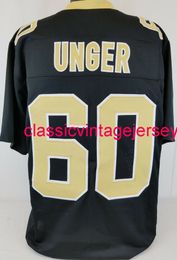 Men Women Youth Max Unger Custom Sewn Black Football Jersey XS-5XL 6XL