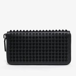 luxurys Spiked Clutch bags For Women men Wallets Patent Real Leather Mixed Colour Rivets bag Clutches Lady Long Purses with Spikes 233C
