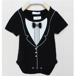 Black Baby Bodysuit Tuxedo body suit Gentleman Baby Clothes body bebe baby boy clothes jumpsuit 210413