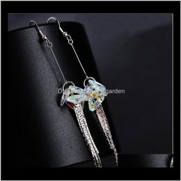 Dangle & Chandelier Tassel For Women Aurora Colorf Crystal Earrings Wedding Jewelry Fashion Of Drop Delivery 2021 Pz051