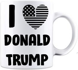 I love Donald Trump flag heart design funny trump Mug - 11 oz Coffee Mug RRA10980