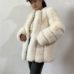 faux Fur Autumn Winter Fur Coat Women Clothes High Quality overcoat Plus Size Thicken Warm Long Coats Female 211204