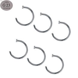 G23 Titanium Nose Rings Hoop 20G Nose Piercing Body Jewelry for Women Men