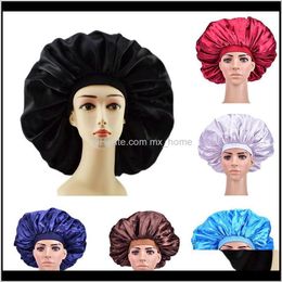 Bathroom Aessories Bath Home & Gardencolors High Quality Waterproof Shower Cap Protect Extra Large Satin Sleep Hair Women Treatment Hat Caps