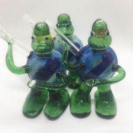 Colorful Animal Tortoise Pipes Portable Pyrex Thick Glass Innovative Design Dry Herb Tobacco Filter Oil Rigs Bowl High Quality Handmade Decoration Smoking DHL Free