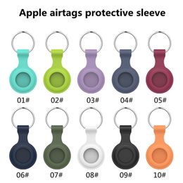 2021 For Apple airtags Liquid Silicon Case Colourful Protective Sleeve Cover Location Tracker Anti-Lost Device Key-chain Protector with