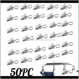 40 50Pcsset Curtain Rod Clips Window Shower Clip Drapery Metal Stainless Steel Rings Clamps Hooks Rails Dzm0M Fkh8C